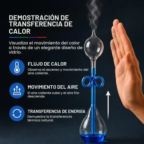 Vista 4 de Caldera de mano colorida de pensamiento de oficina, transferencia de energía científica de vidrio, experimento científico para niños, caldera
