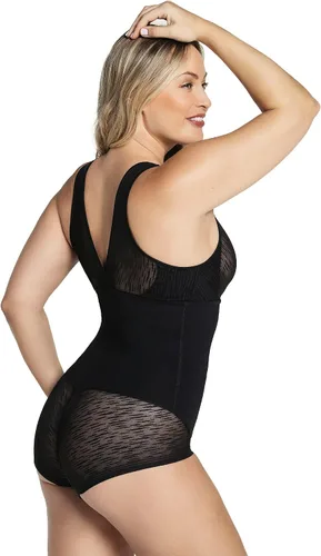 Vista 2 de Modelador de cuerpo completo con compresión firme y detalles de tul