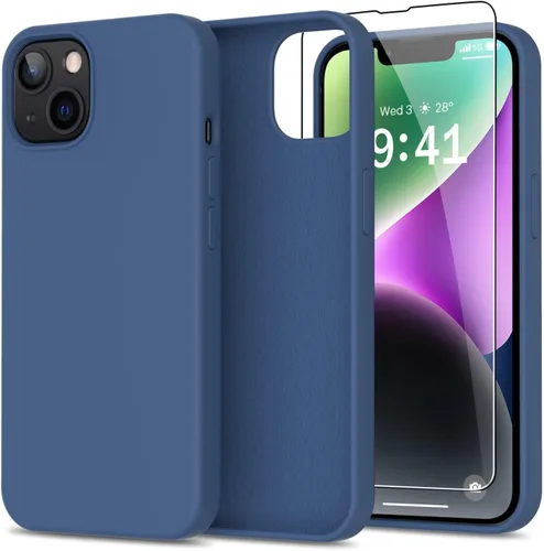 Vista 26 de bemal Funda para iPhone 14 Pro con protector de pantalla, silicona líquida de ajuste delgado, forro de microfibra suave, diseñada para mujeres