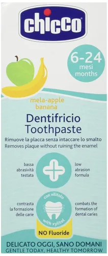 Vista 2 de Chicco Cuidado Oral Pasta de Dientes de Manzana y Plátano Ch320023201000 50 Ml.