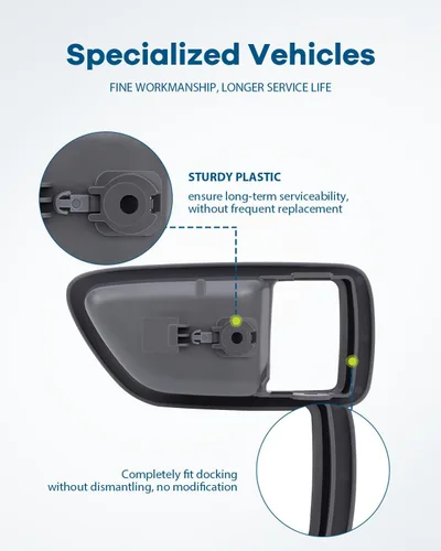 Vista 6 de LUJUNTEC Bisel de manija interior de la puerta – lado izquierdo del conductor delantero y trasero, repuesto directo gris para Toyota 2001-2007
