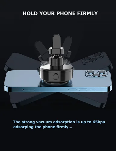 Vista 4 de PHOCAR Soporte de teléfono para automóvil al vacío, soporte para teléfono con ventilación de aire, absorción automática de vacío, sin necesidad