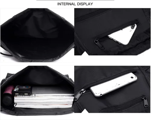 Vista 4 de STAY GENT - Mochila con cordón de baloncesto para niños, mochila de fútbol plegable, bolsa de gimnasio, mochila deportiva con bolsa de malla