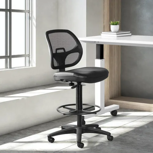 Vista 2 de Silla con respaldo de malla de lujo con pie ajustable, Metal, Multicolor