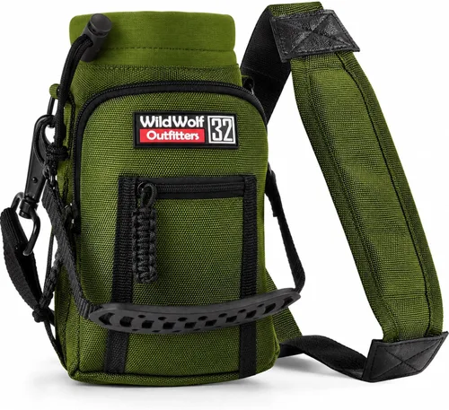 Vista 9 de Wild Wolf Outfitters El mejor soporte para botellas, número 1, para botellas de 32 oz. Lleve, proteja y aísle su cantimplora con este portabotella