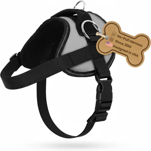 Vista 21 de Bark Appeal - Arnés para perro Aqua Blue sin tirones para mascotas de tamaño extra pequeño – Chaleco reflectante ajustable con 3 clips de correa