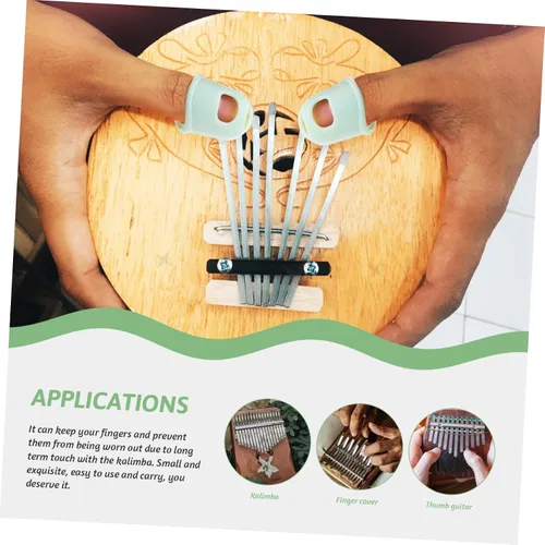Vista 6 de Kisangel 2 pares de púas de pulgar para guitarra Kalimba, protector de guitarra para principiantes