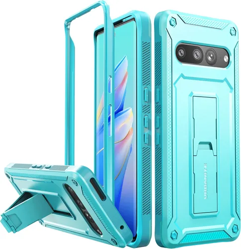 Vista 16 de URBANITE Funda protectora resistente a prueba de golpes para Google Pixel 7, de grado militar, con protector de pantalla y soporte (rosa)