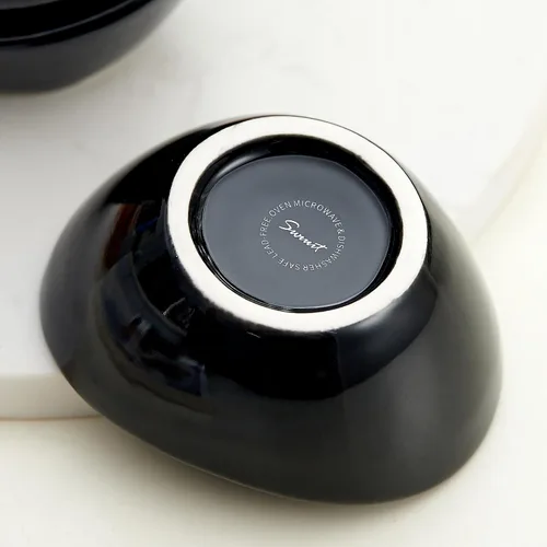 Vista 3 de Juego de accesorios de cerámica para embutidos de 6 tazas individuales de salsa de 1.5 onzas, platos de salsa de soja, platos de postre pequeños