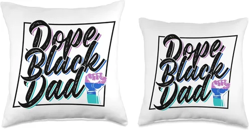 Vista 3 de Freedom Pride African American Juneteenth Papa Dope Black Dad Africa Juneteenth 1865 American Father Daddy Throw Pillow, 16x16, Multicolor