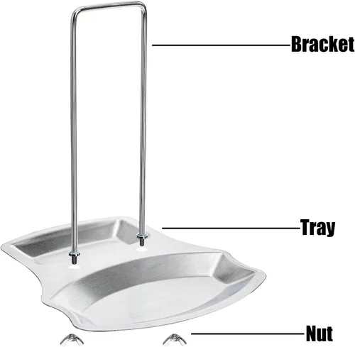 Vista 3 de Lawei Paquete de 3 tapas y soporte para cucharas, soportes para tapa de olla de acero inoxidable, organizador de tapa para ollas, sartenes, cucharas