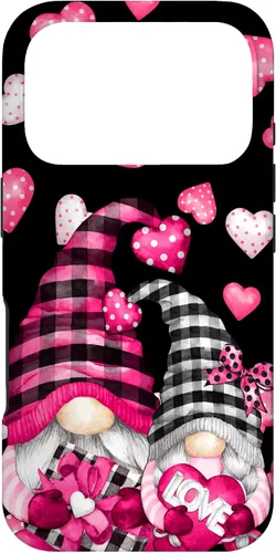 Vista 30 de Pink Buffalo Plaid Valentines Gnome Cute Love Heart Case for iPhone 17