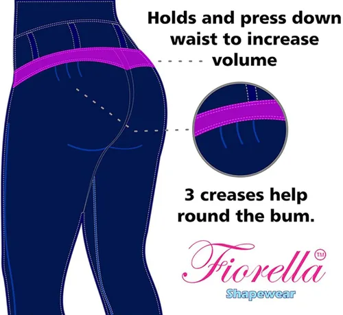 Vista 6 de Fiorella Shapewear Levantador de glúteos para mujer, pantalones vaqueros de cintura alta push up negro Levanta Cola Pantalones Colombianos 516BB