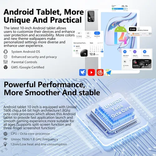 Vista 2 de EITOMIN Android Tablet 10 pulgadas 2026 Última tableta con teclado 14GB+128GB Octa-Core Processor,1TBExpand,Incell screen,5G+2.4GHz