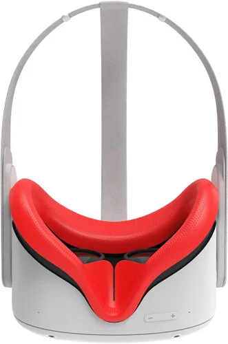 Vista 8 de AMVR - Funda facial para Quest 2 máscara facial de silicona a prueba de sudor y cojín facial para auriculares Quest 2 VR lavable ligera antifugas