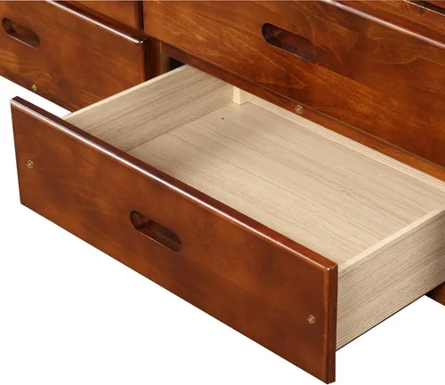 Vista 6 de Merax Cama de almacenamiento de madera maciza con 6 cajones, soporte de listones de madera, no necesita somier