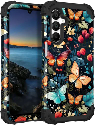 Vista 19 de Hocase Funda para Galaxy A13 5G, resistente a los golpes, protección de goma de silicona suave, funda protectora híbrida de plástico duro