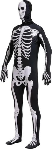 Vista 4 de Spooktacular Creations Body de esqueleto para Halloween y hombre disfraz con capucha para fiestas temáticas de adultos Halloween