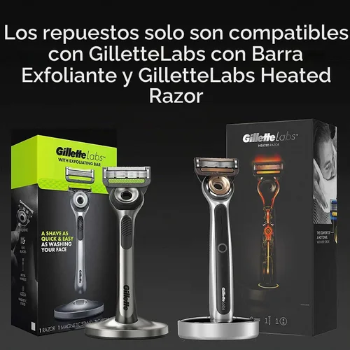 Vista 2 de Gillette Labs - Recambios de cuchilla de afeitar para hombre con barra exfoliante, compatible con maquinillas de afeitar Gillette Labs, 10 cartuchos