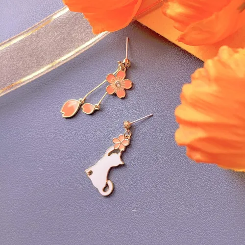 Vista 5 de Pendientes delicados asimétricos largos con borla para mujer, agujas de plata S925