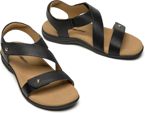 Vista 6 de Athlefit Sandalias ortopédicas cómodas para mujer con soporte de arco ajustable para caminar sandalias ortopédicas casuales
