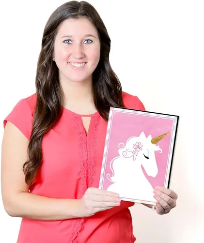Vista 7 de Big Dot of Happiness Unicornio arcoíris – Arte de pared para guardería y decoración de habitación de niños – Ideas de regalo – 7.5 x 10 pulgadas