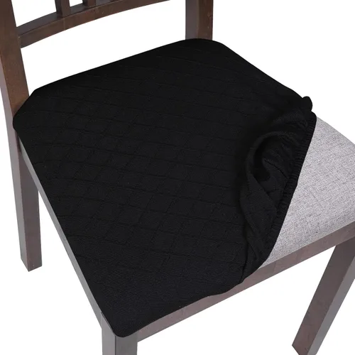 Vista 12 de SearchI Juego de 2 fundas de asiento para sillas de comedor, fundas de asiento elásticas con estampado, extraíbles y lavables, fundas de cojín