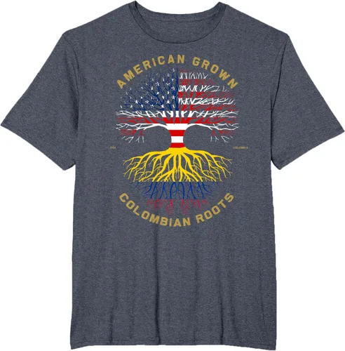 Vista 95 de Camiseta de regalo con la bandera de Estados Unidos con árbol de raíces colombianas