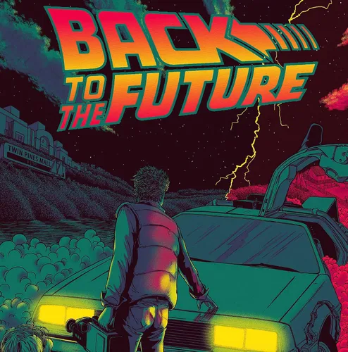 Vista 2 de Reimpresión de póster de Regreso al futuro, película artística de ciencia ficción retro de los años 80, decoración del hogar (11 x 17 pulgadas)