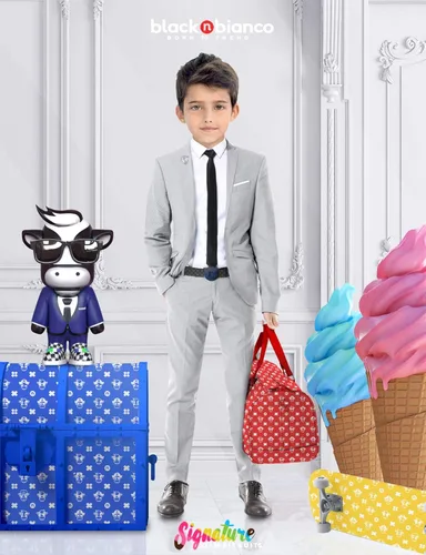 Vista 2 de Black n Bianco Signature - Traje completo para niño ajustado