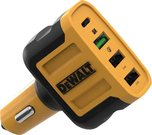 Vista 7 de DEWALT Auriculares inalámbricos Bluetooth con banda para el cuello y cargador rápido de coche de 60 W de 4 puertos