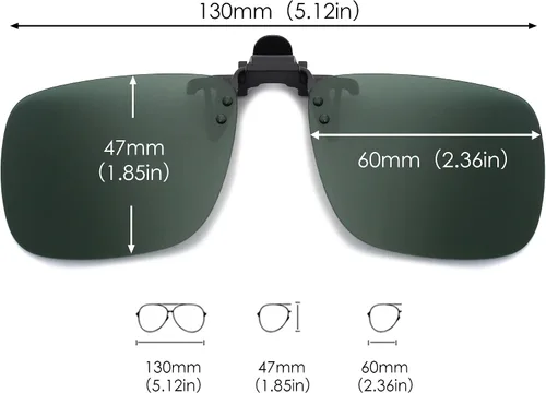Vista 2 de JM Lentes de sol polarizados con clip sin marco para lentes graduados