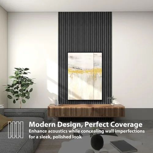 Vista 6 de CONCORD WALLCOVERINGS ™ Paneles de pared de madera, chapas 3D acústicas absorbentes de sonido para reducción de ruido e insonorización, cine