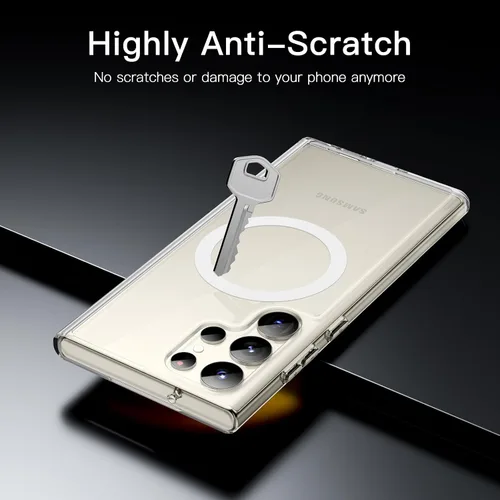 Vista 4 de JETech Funda magnética para Samsung Galaxy S23 Ultra de 6.8 pulgadas, compatible con MagSafe, funda protectora a prueba de golpes, parte trasera