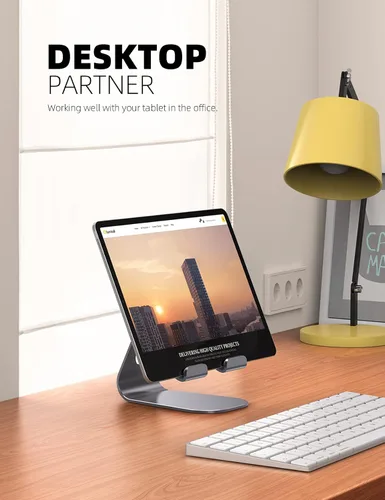Vista 3 de Soporte ajustable para ipad, soporte para tableta Lamicall, Gris espacial