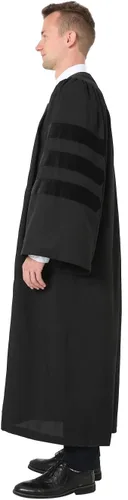 Vista 2 de GraduatePro Doctorado Graduación Gown Economía Académico Doctorado Doctorado Regalia con Terciopelo Negro