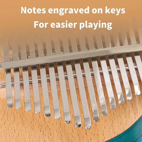 Vista 5 de Kalimba - Piano de pulgar de 17 teclas, piano portátil de dedo Mbira, regalos para niños y adultos, instrumento musical, pianos de pulgar, 17