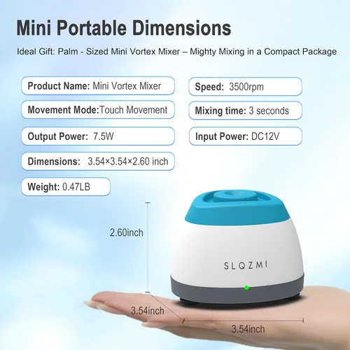 Vista 6 de Mezclador Mini Vortex, Agitador de Esmalte de Uñas, Agitador de Pintura y Mezclador de Pintura para Esmalte en Gel, Pinturas Acrílicas, Adhesivos