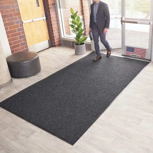 Vista 14 de Consolidated Plastics Tapete para secar con cepillo - Hecho en EE. UU., alfombra resistente para puerta comercial para entradas de Marrón