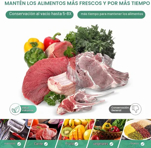 Vista 6 de Vakumar Bolsas selladoras al vacío, paquete de 2 rollos de 8 x 60 pies para alimentos, sellar una comida, grado comercial, sin BPA, grado comercial