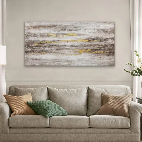 Vista 5 de YISXINOAG Arte Abstracto para Pared Decoración Habitación Grunge Arte Abstracto de Pared Marrón Gris Arte de Lienzo de Pared 20" X 40" Pintura Arte
