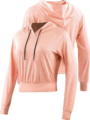 Vista 2 de CADMUS Sudadera corta casual de manga larga para mujer sudadera con capucha para correr paquete de 1 o 2