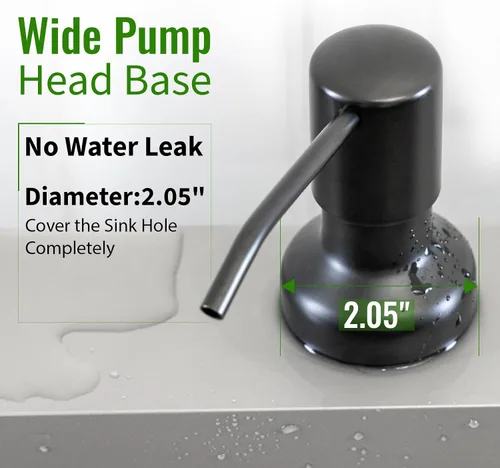 Vista 6 de Dispensador de jabón para fregadero de cocina, dispensador de jabón para fregadero de cocina con botella de 17 oz, recarga desde la parte superior