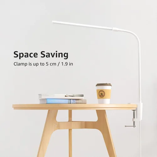 Vista 8 de Lepro - Lámpara de escritorio pequeña con abrazadera, lámparas de lectura LED con 450 lm, 3 modos de color, 10 niveles de brillo, lámpara