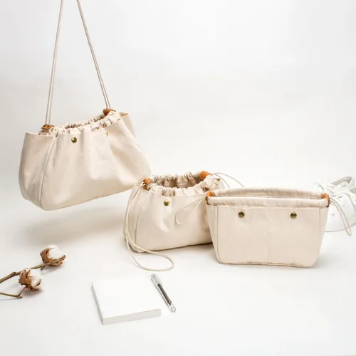Vista 7 de Divisor de bolsa de lona de algodón Organizador Insertar bolso grande Bolso extra grande (L)