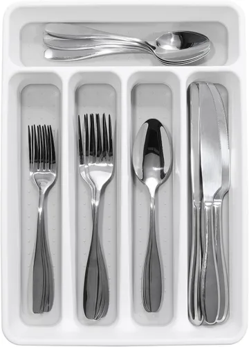 Vista 2 de madesmart Mini bandeja de cubiertos, color blanco (paquete de 6)