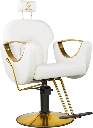 Vista 11 de Silla de peluquería hidráulica, sillas de salón Silla giratoria de 360 grados, altura ajustable para estilista de peluquería de salón de tatuajes