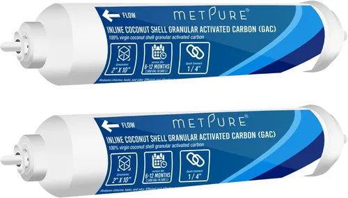 Vista 9 de Metpure Filtro de agua en línea para máquina de hielo, refrigerador, sistema de filtración de agua, cafetera de 2 "x 10" x 1/4" OD FIP rosca hembra