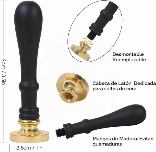 Vista 3 de Conjunto de sello Uniqoo con diseño de abeja y barras de cera Sello de sellado de abeja