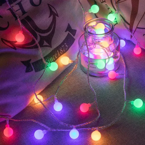 Vista 6 de Ogrmar Luces de Cadena de 49 pies con 100 Bombillas LED Globo 8 Modos Luces de Hadas con Control Remoto, Función de Temporizador y Conectable
